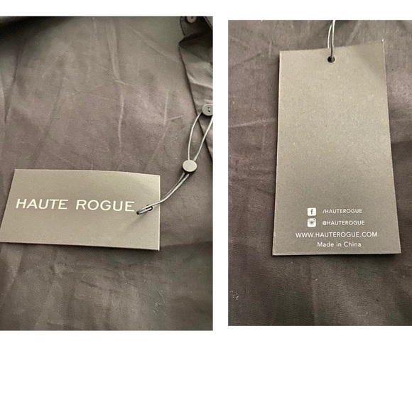 Haute Rouge Black Floral Blouse M/L Cropped Button-up Cotton Boho Embroidered - Picture 8 of 12